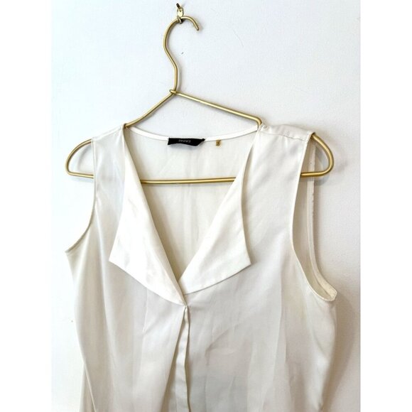 TAHARI PLEAT FRONT XS BLOUSE IN IVORY - Picture 1 of 10
